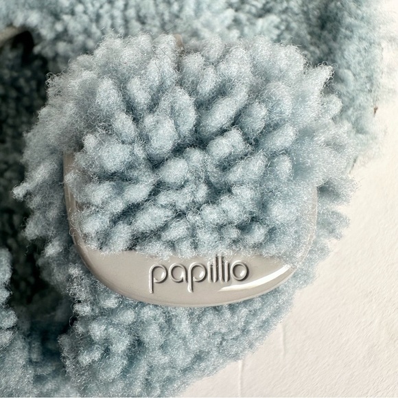 NWT Birkenstock Papillio Arizona Big Buckle Shearling fuzzy sandal blue 39/8 - Picture 6 of 16